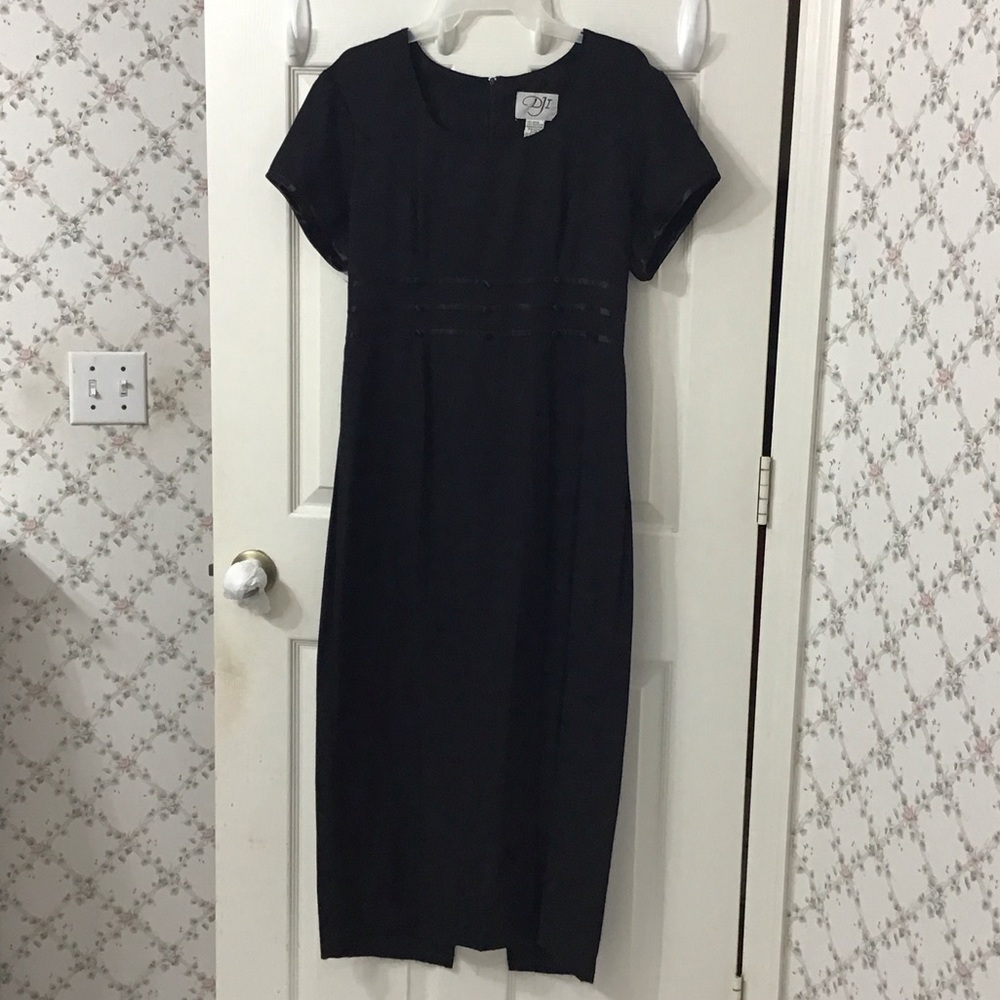 Vintage 90’s DJI Brand Black Sz S High Waisted Party Maxi Dress.